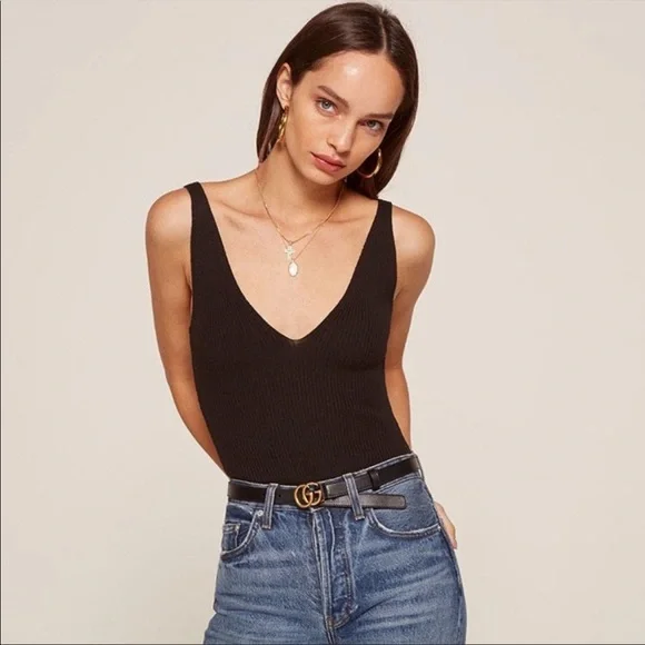 NWT Reformation Marella Ribbed Bodysuit - Picture 1 of 9